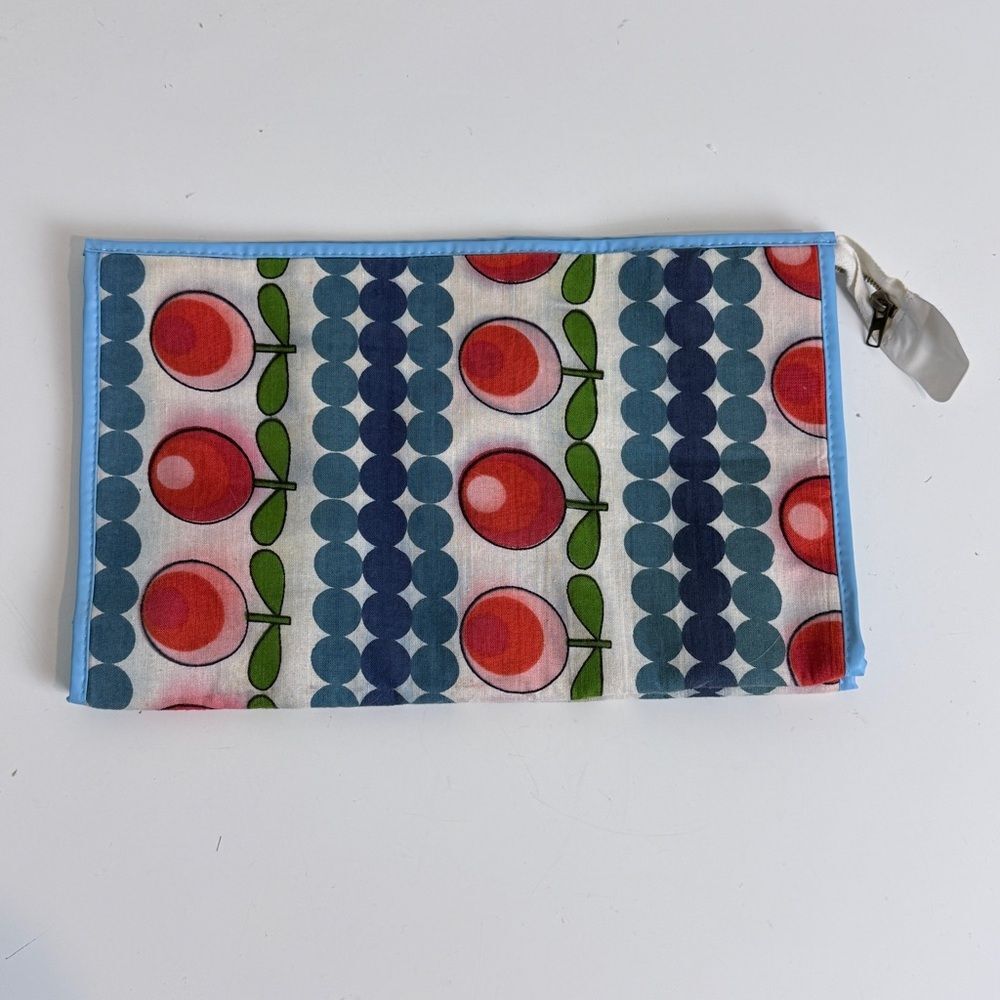 Vintage 1970s Mod Patterned Cosmetic Bag Unused